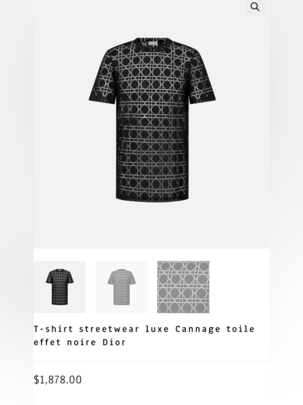 Dior Black Cannage Jacquard Short Sleeve Tee size medium Italy sheer limited